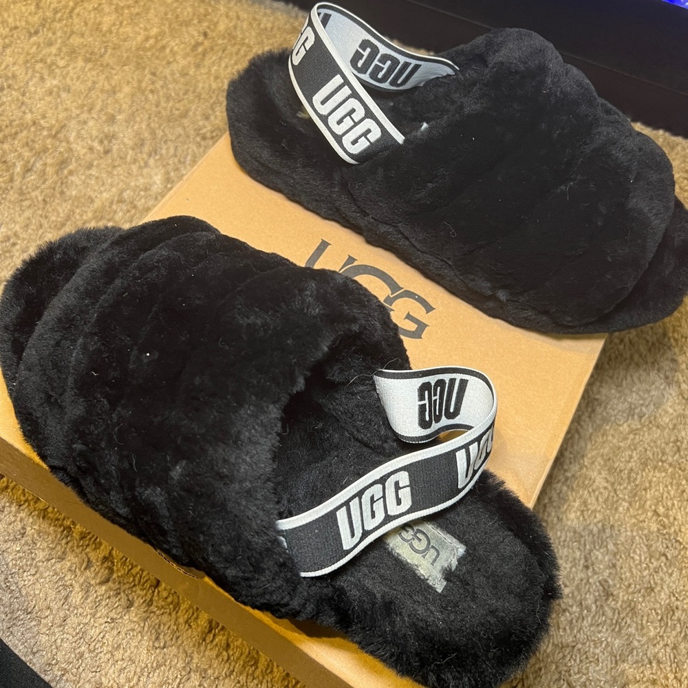 Ugg Fluff Yeah Slide Black